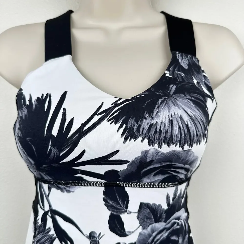 Lululemon Women's Lululemon Push Ur Limits Tank Brisk Bloom Black White Black 4